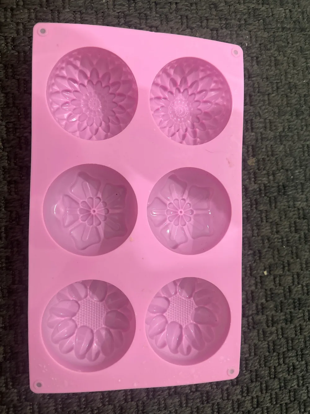 Molde de silicona floral redondo, 6 cavidades